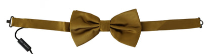 Dolce & Gabbana Senfgelbe 100% Seide Schmetterling Papillon Herren Fliege