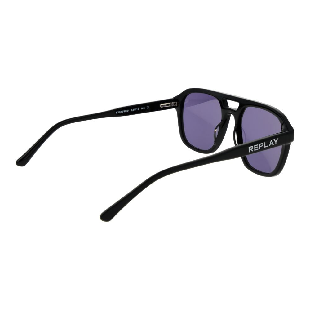 Replay Schwarze Sonnenbrille aus Kunststoff