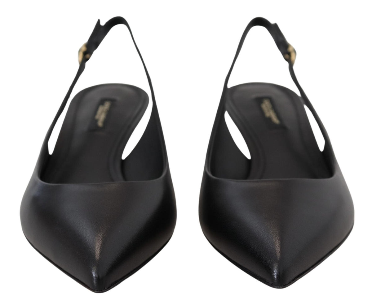 Dolce & Gabbana Schwarze Slingback-Pumps aus Leder