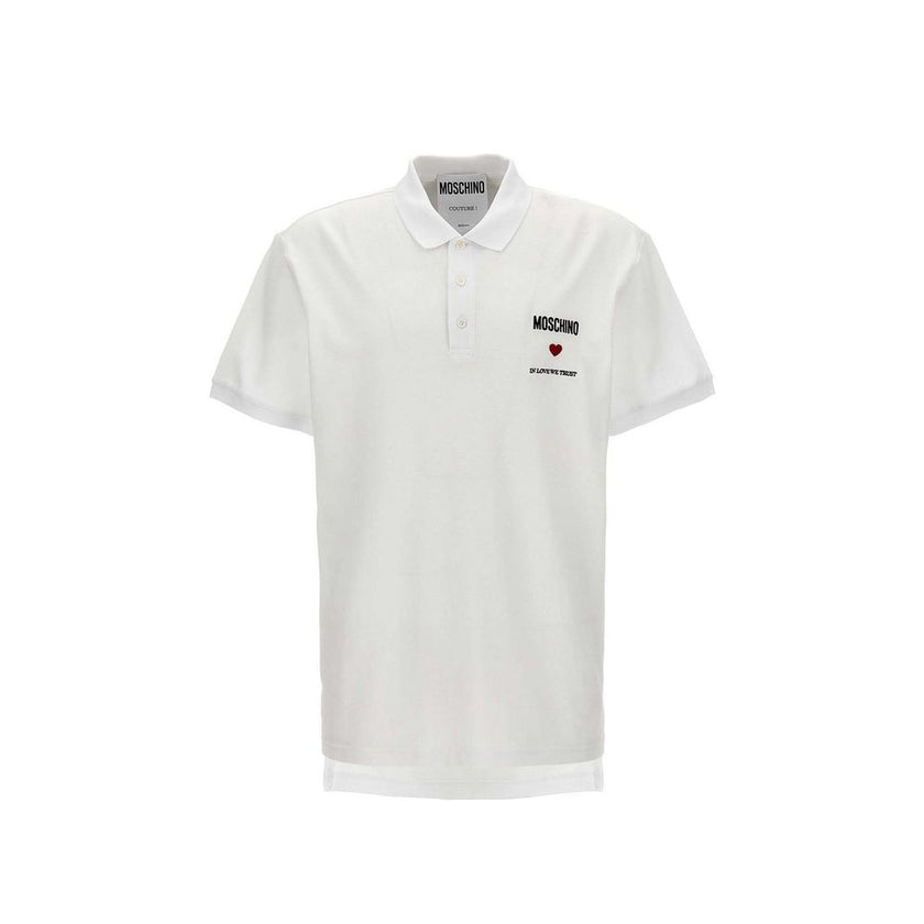 Moschino Couture Weißes Poloshirt aus Baumwolle