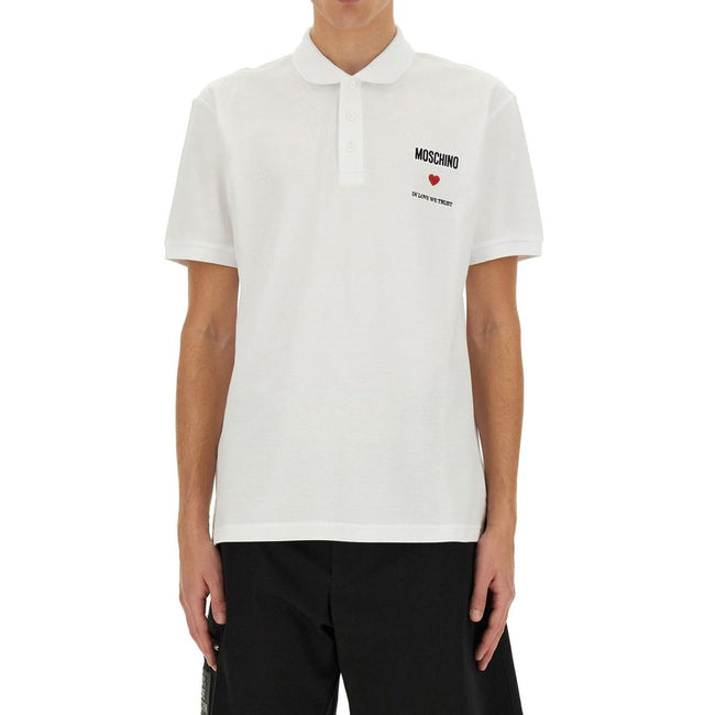 Moschino Couture Weißes Poloshirt aus Baumwolle