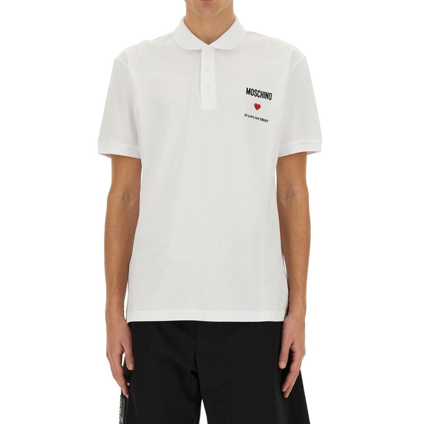 Moschino Couture Weißes Poloshirt aus Baumwolle