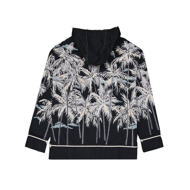 Palm Angels Schwarzes Baumwollhemd mit Muster