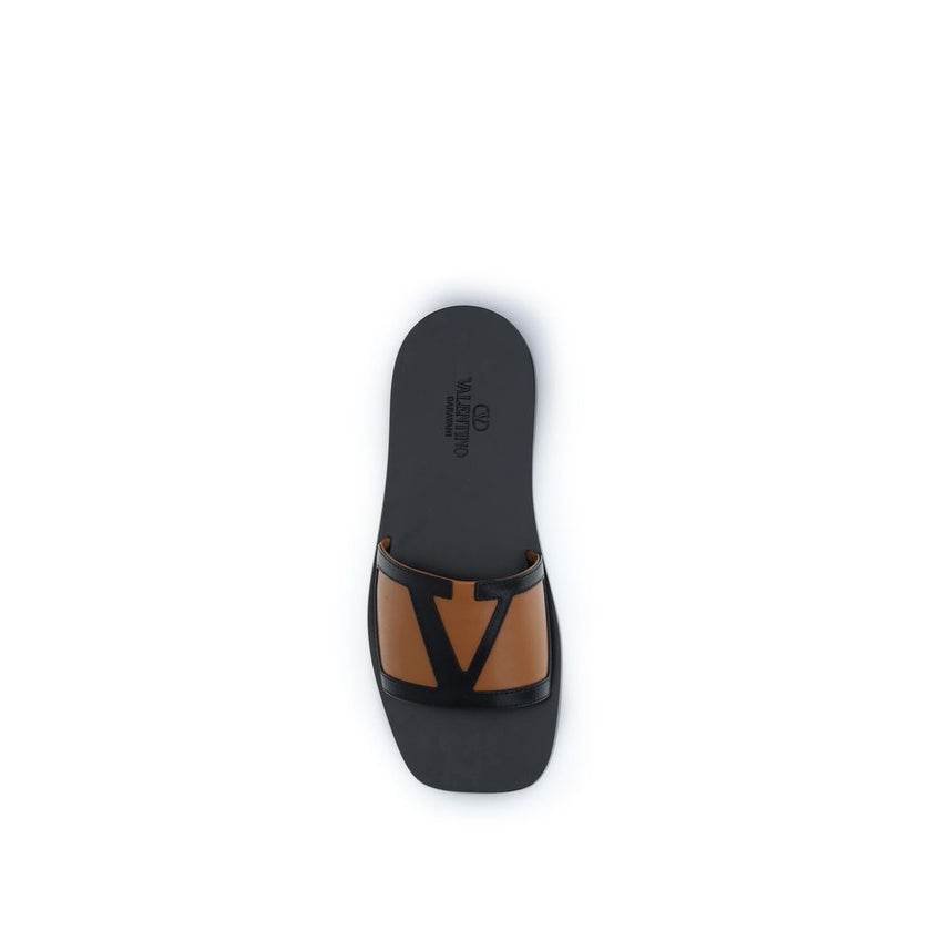 Valentino Garavani Schwarze Bos Taurus Kalbsleder-Sandalen