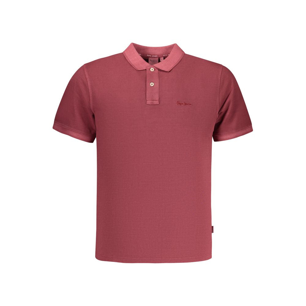 Pepe Jeans Men's Red Cotton Polo Shirt