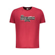 Pepe Jeans Rotes Baumwoll-T-Shirt für Herren