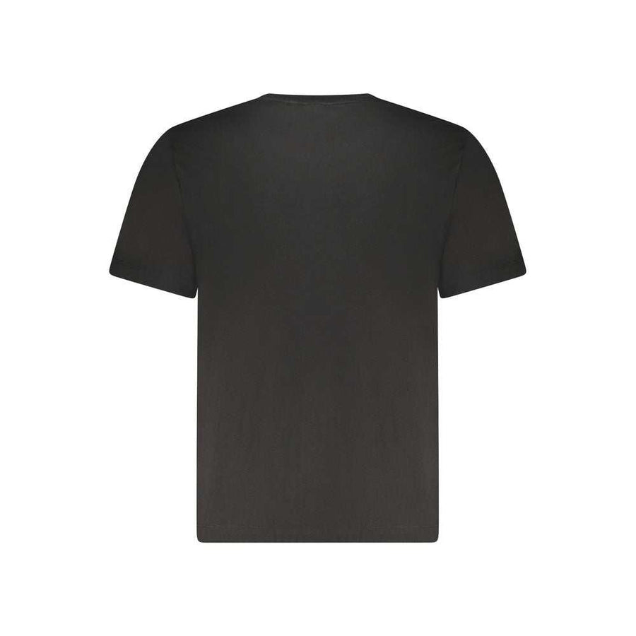 Pepe Jeans schwarzes Herren T-Shirt aus 100% nachhaltiger Baumwolle mit auffälligem Print und Rundhalsausschnitt