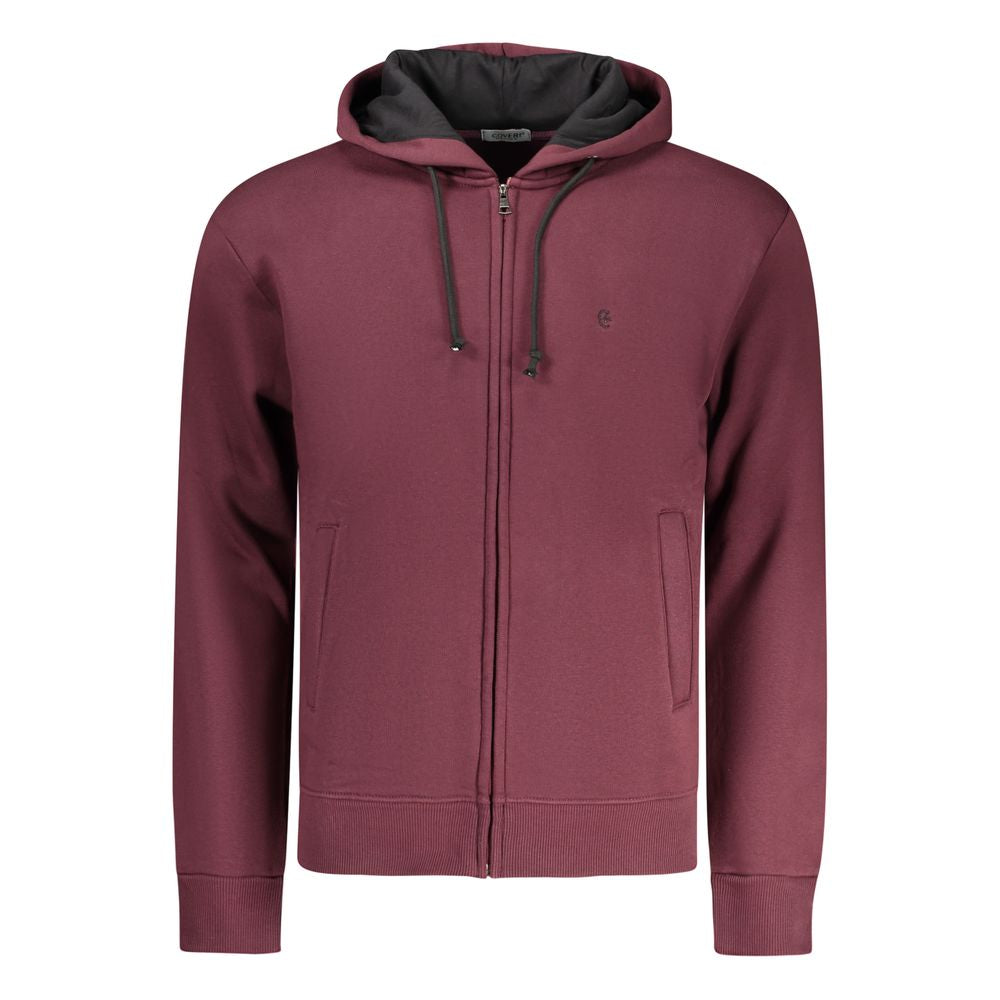 Coveri Moving Rotes Herren-Kapuzensweatshirt aus Baumwolle