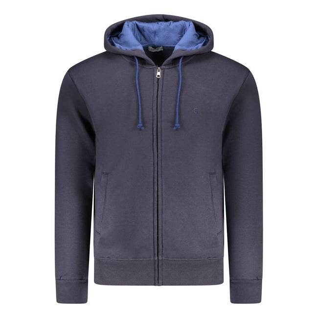 Coveri Moving Blaues Herren-Kapuzensweatshirt aus Baumwolle