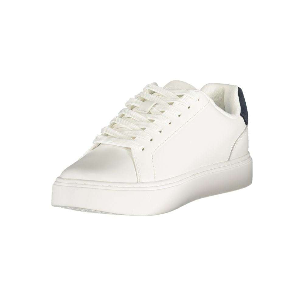 Calvin Klein Bianco Poliuretano Uomo Sneaker weiß mit blauem Akzent und CK-Logo