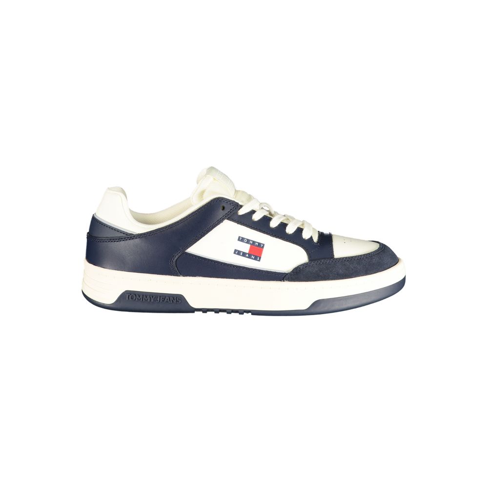 Tommy Hilfiger White Polyurethane Men's Sneakers