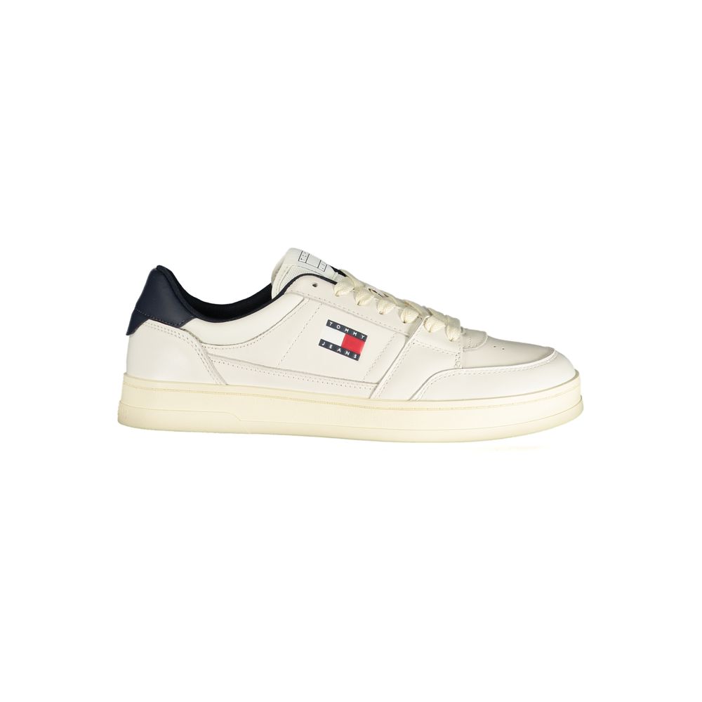 Tommy Hilfiger Men's White Leather Sneakers
