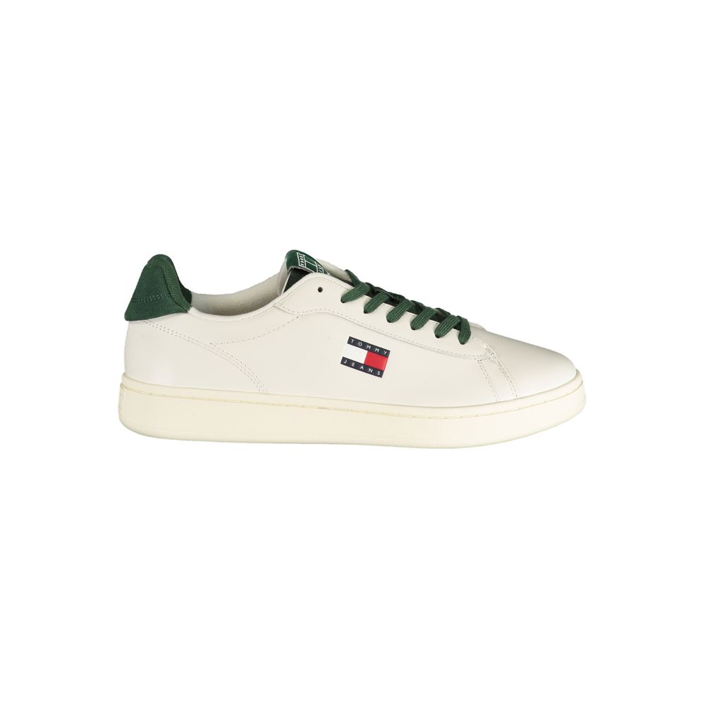 Tommy Hilfiger White Polyurethane Men's Sneakers