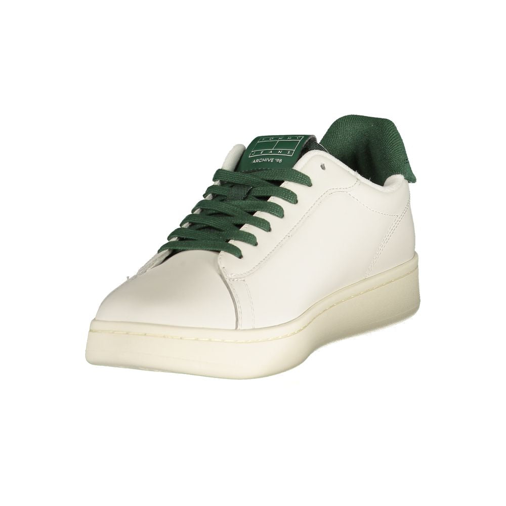 Tommy Hilfiger White Polyurethane Men's Sneakers