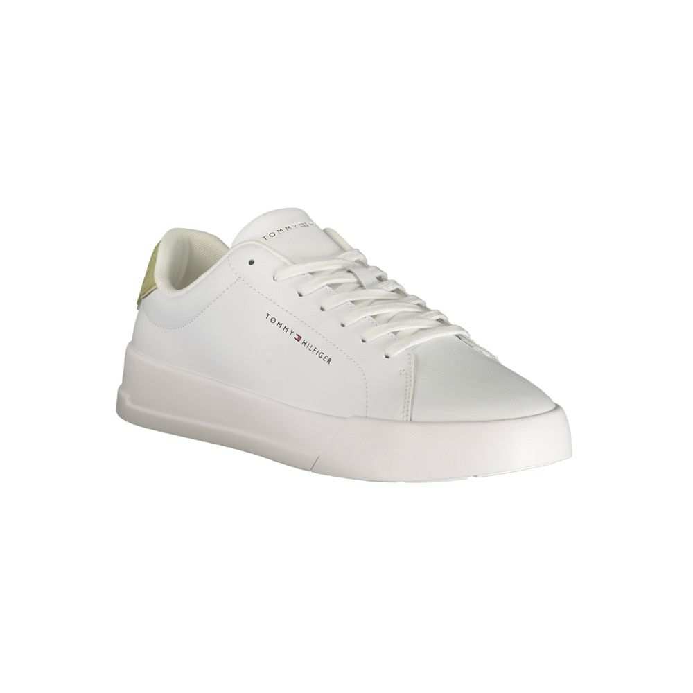 Tommy Hilfiger Bianco Herren Sneaker mit grünen Akzenten und herausnehmbarem Fußbett