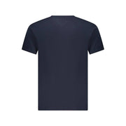 Tommy Hilfiger blaues Baumwoll-T-Shirt für Herren mit Rundhalsausschnitt und Logo-Print