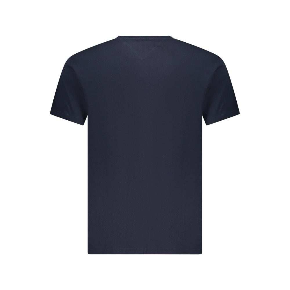 Tommy Hilfiger blaues Baumwoll-T-Shirt für Herren mit Rundhalsausschnitt und Logo-Print