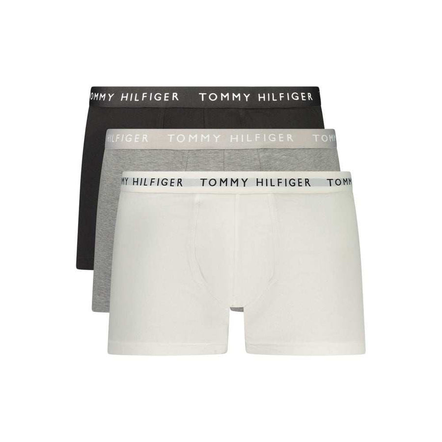 Tommy Hilfiger graue Herren-Boxershorts aus Baumwolle mit Markenlogo auf Gummibund im Dreierpack