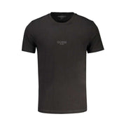 Guess Jeans Nero schwarzes Herren Baumwoll-T-Shirt mit GUESS Logo und schmaler Passform