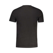 Schwarzes Guess Jeans T-Shirt aus 100% Bio-Baumwolle mit Rundhalsausschnitt und Logo für Herren