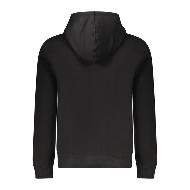 Guess Jeans Schwarzer Baumwoll-Herren-Sweatshirt mit Kapuze, Slim Fit