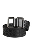 Dolce & Gabbana Schwarzer Gürtel mit Logo-Monogramm und silberner Metallschnalle