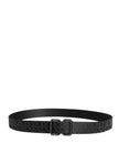 Dolce & Gabbana Schwarzer Gürtel mit Logo-Monogramm und silberner Metallschnalle