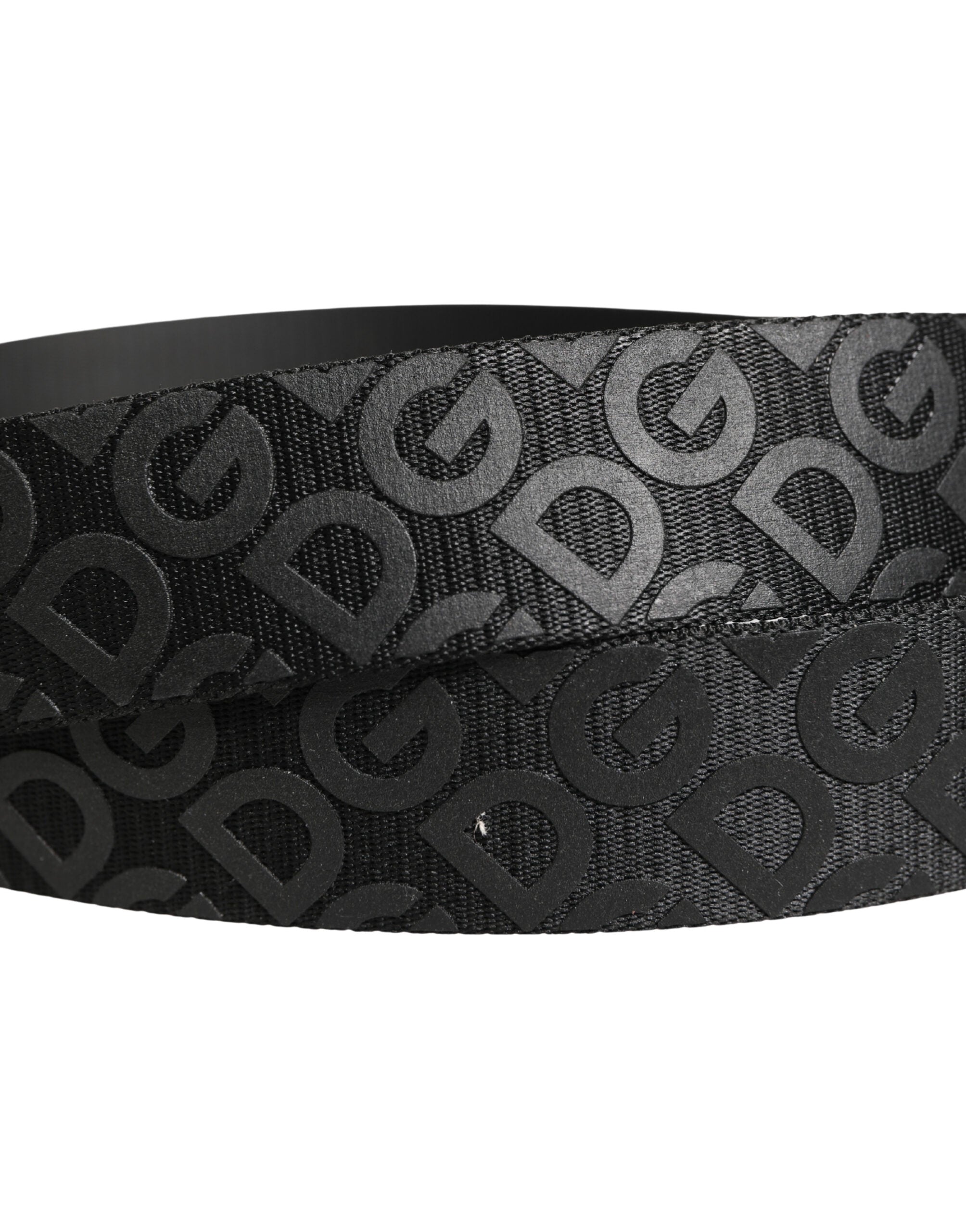 Dolce & Gabbana Schwarzer Gürtel mit Logo-Monogramm und silberner Metallschnalle