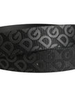 Dolce & Gabbana Schwarzer Gürtel mit Logo-Monogramm und silberner Metallschnalle
