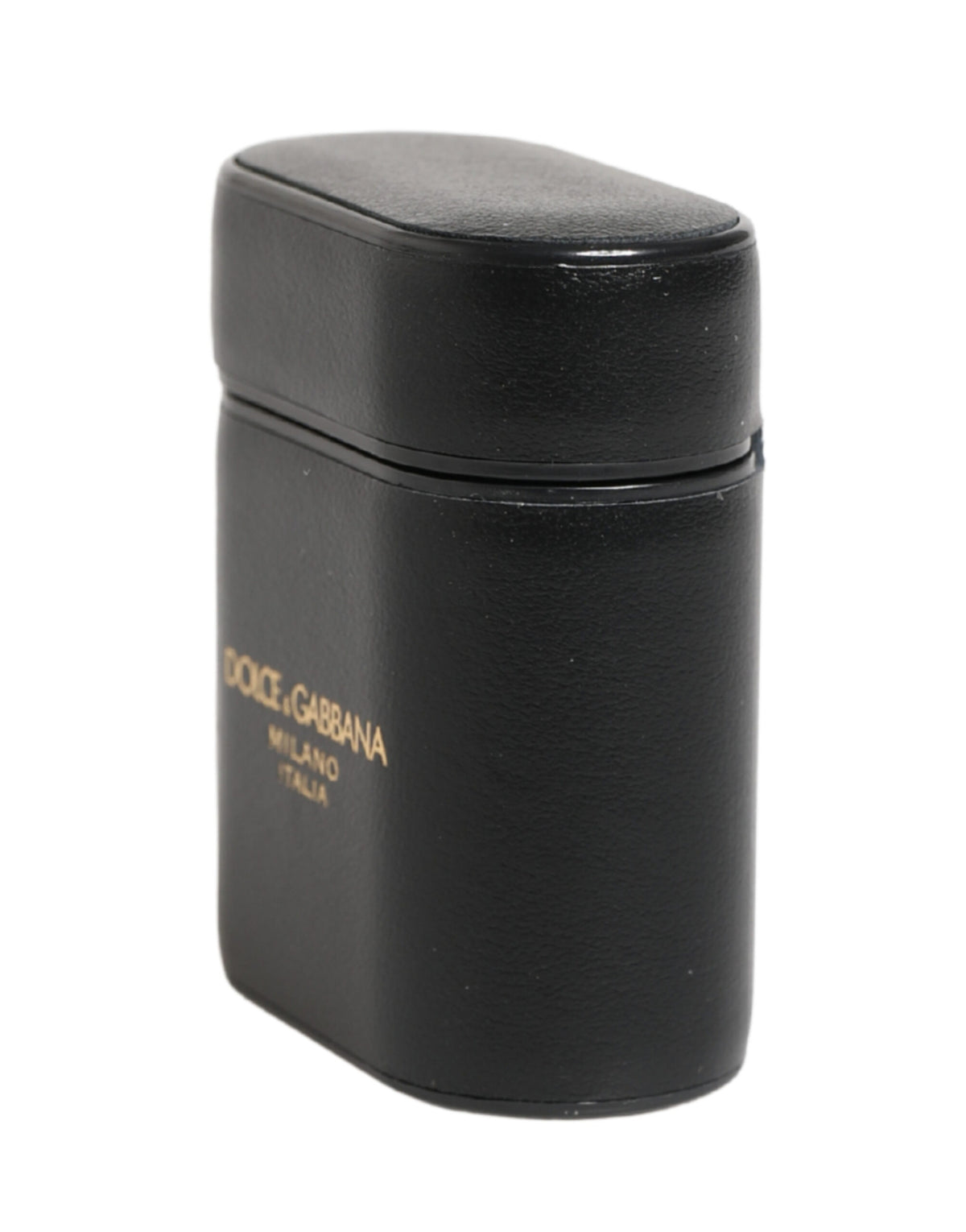 Dolce & Gabbana Black Calfskin Flip Case with Logo Print for AirPods