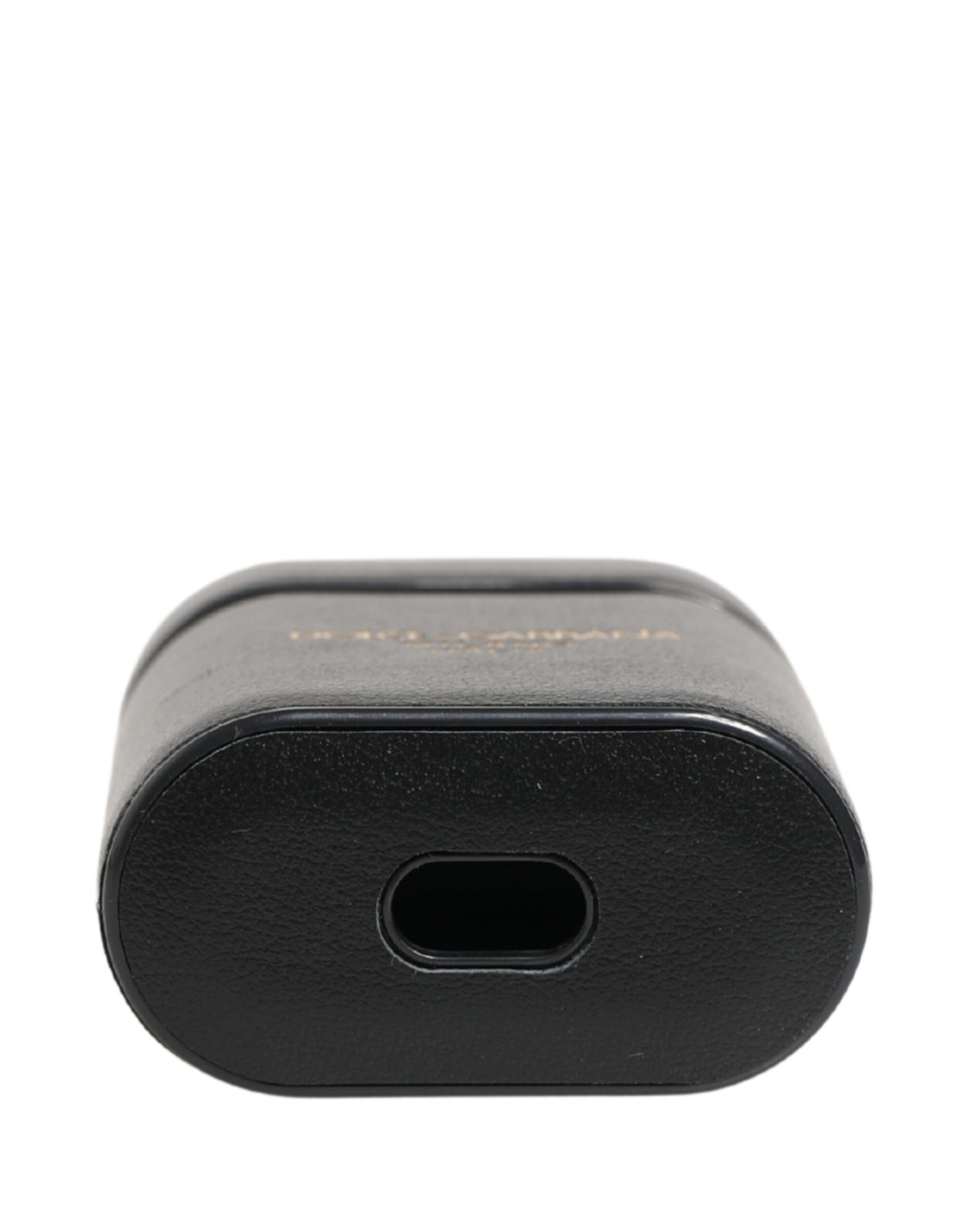Dolce & Gabbana Black Calfskin Flip Case with Logo Print for AirPods