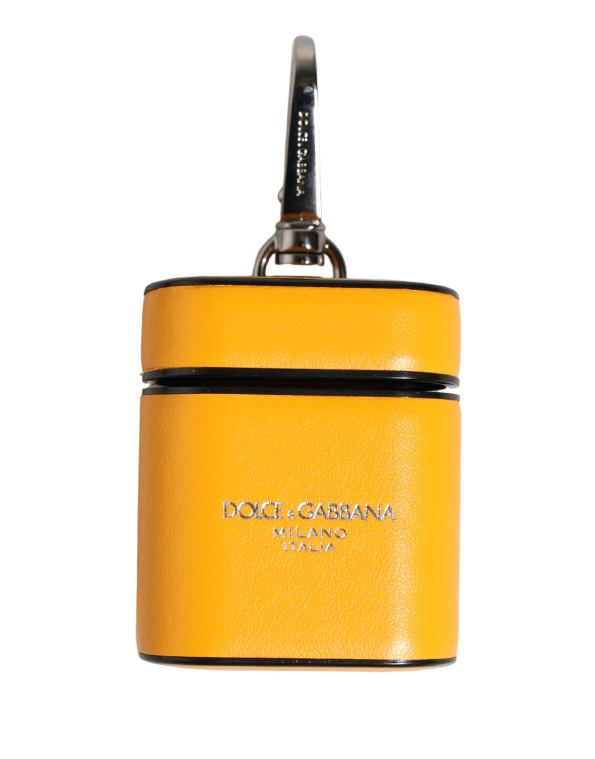 Dolce & Gabbana Etui aus gelbem Kalbsleder mit Logo, Klappverschluss und Riemen für Airpods