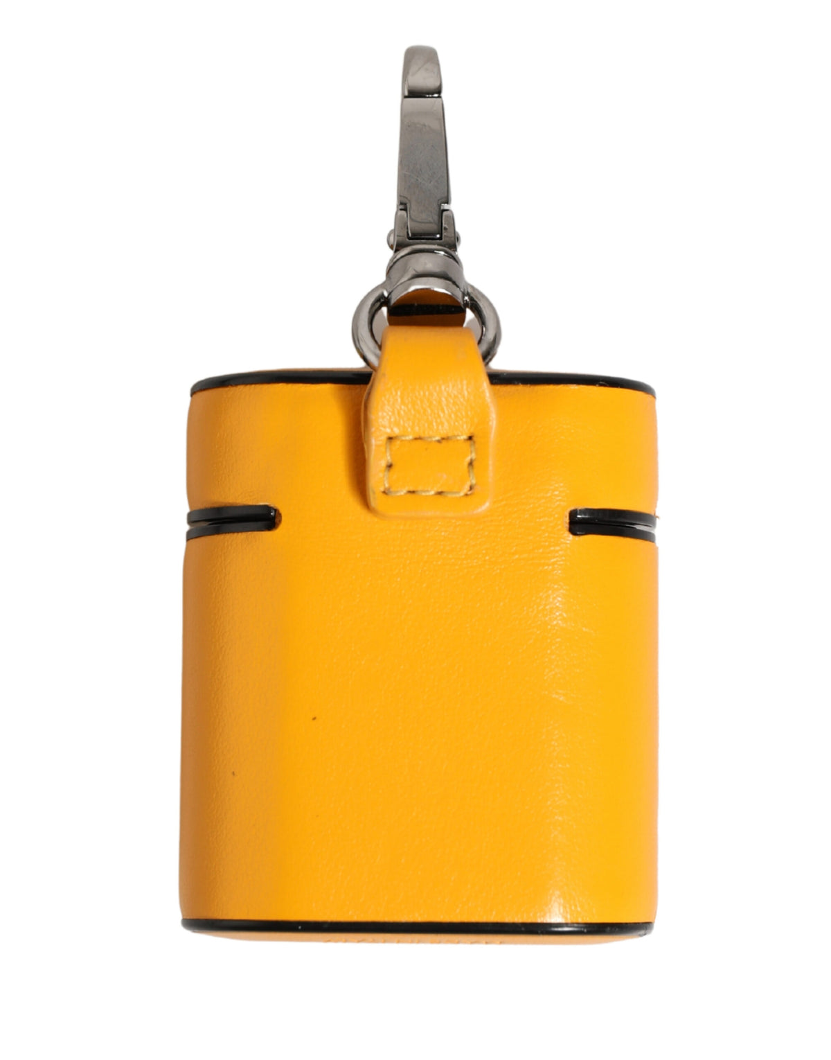 Dolce & Gabbana Etui aus gelbem Kalbsleder mit Logo, Klappverschluss und Riemen für Airpods