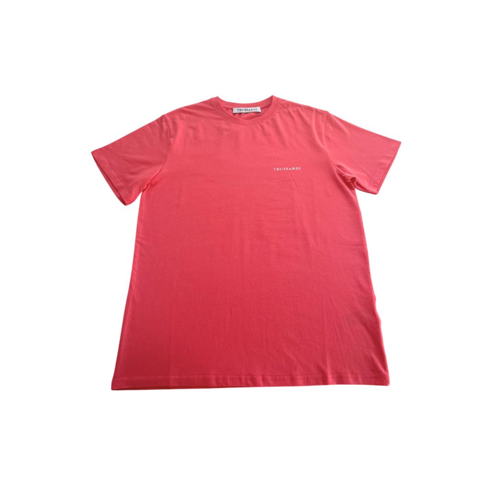 Trussardi Beachwear Rosso Baumwoll-T-Shirt für Herren