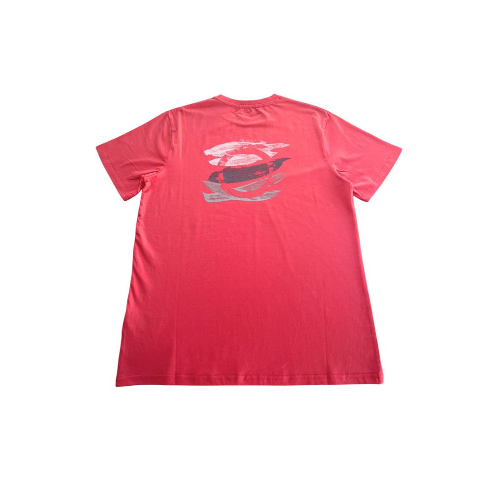 Trussardi Beachwear Rosso Baumwoll-T-Shirt für Herren