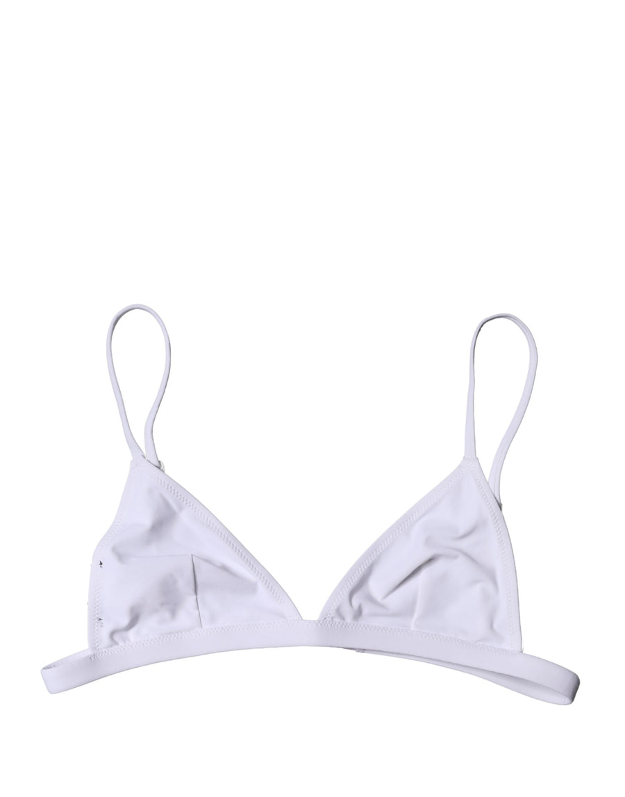 Dolce & Gabbana Bikini-Oberteil Weißes Nylon Dreieck Bademode Strandmode Bikini