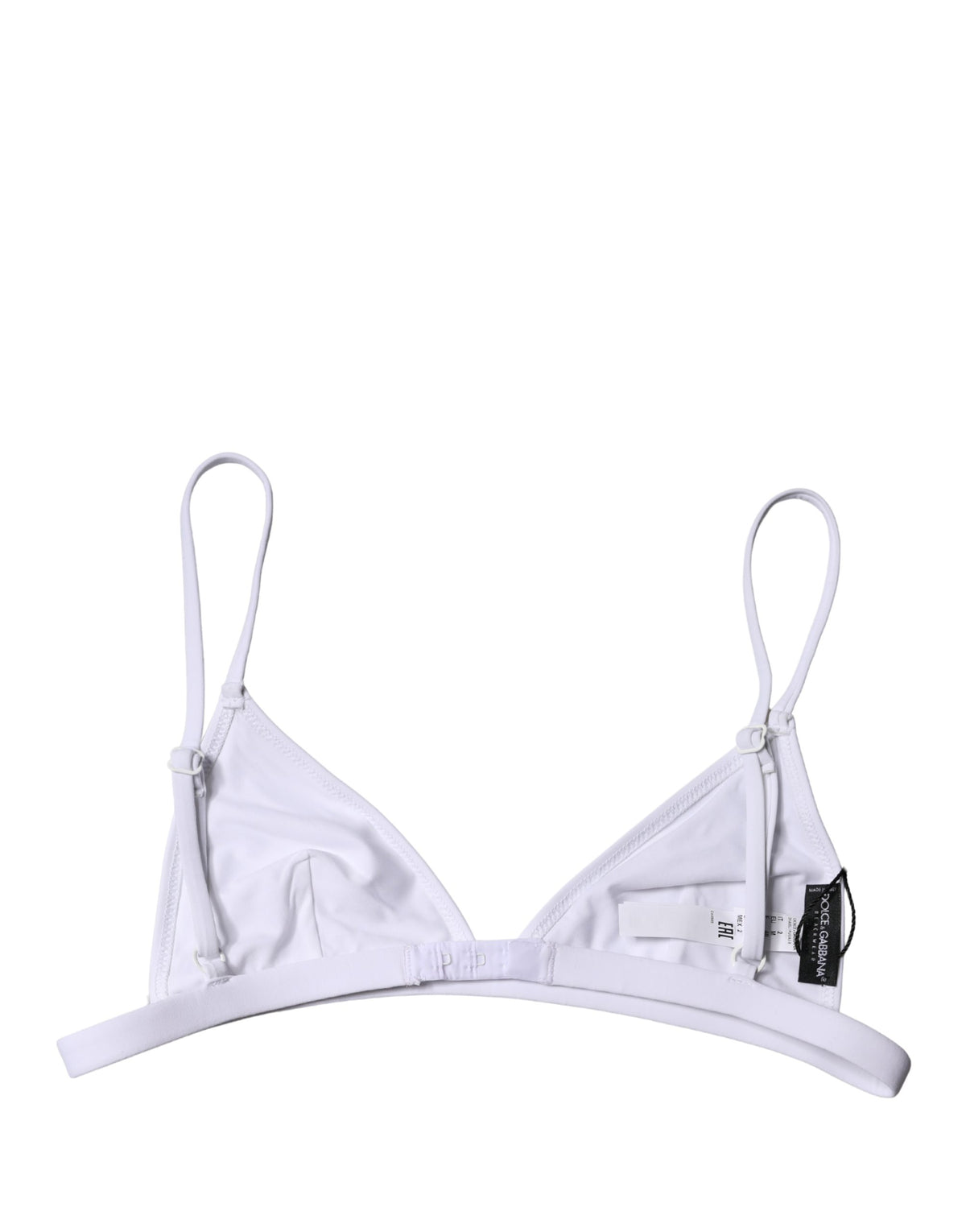 Dolce & Gabbana Bikini-Oberteil Weißes Nylon Dreieck Bademode Strandmode Bikini