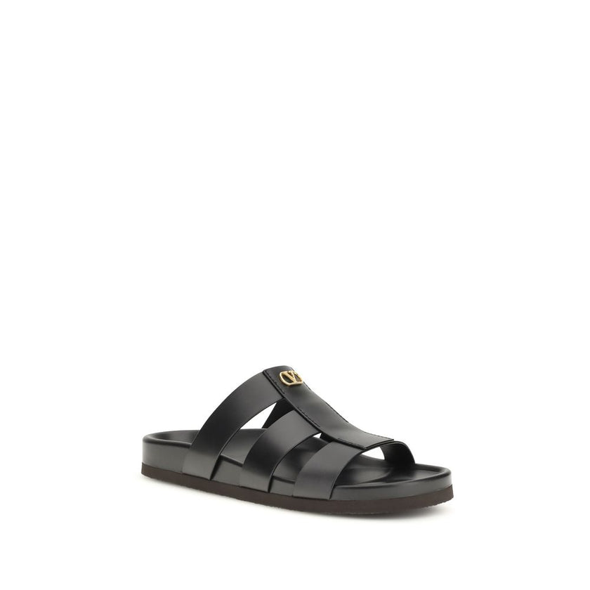 Valentino Garavani Schwarze Bos Taurus Sandalen aus Kalbsleder