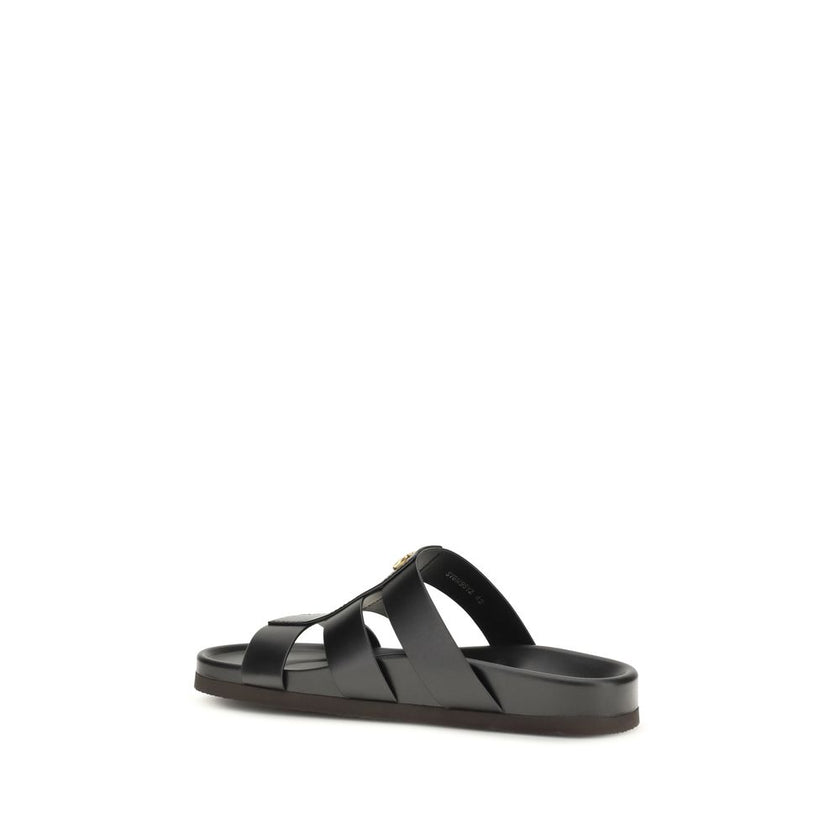 Valentino Garavani Schwarze Bos Taurus Sandalen aus Kalbsleder