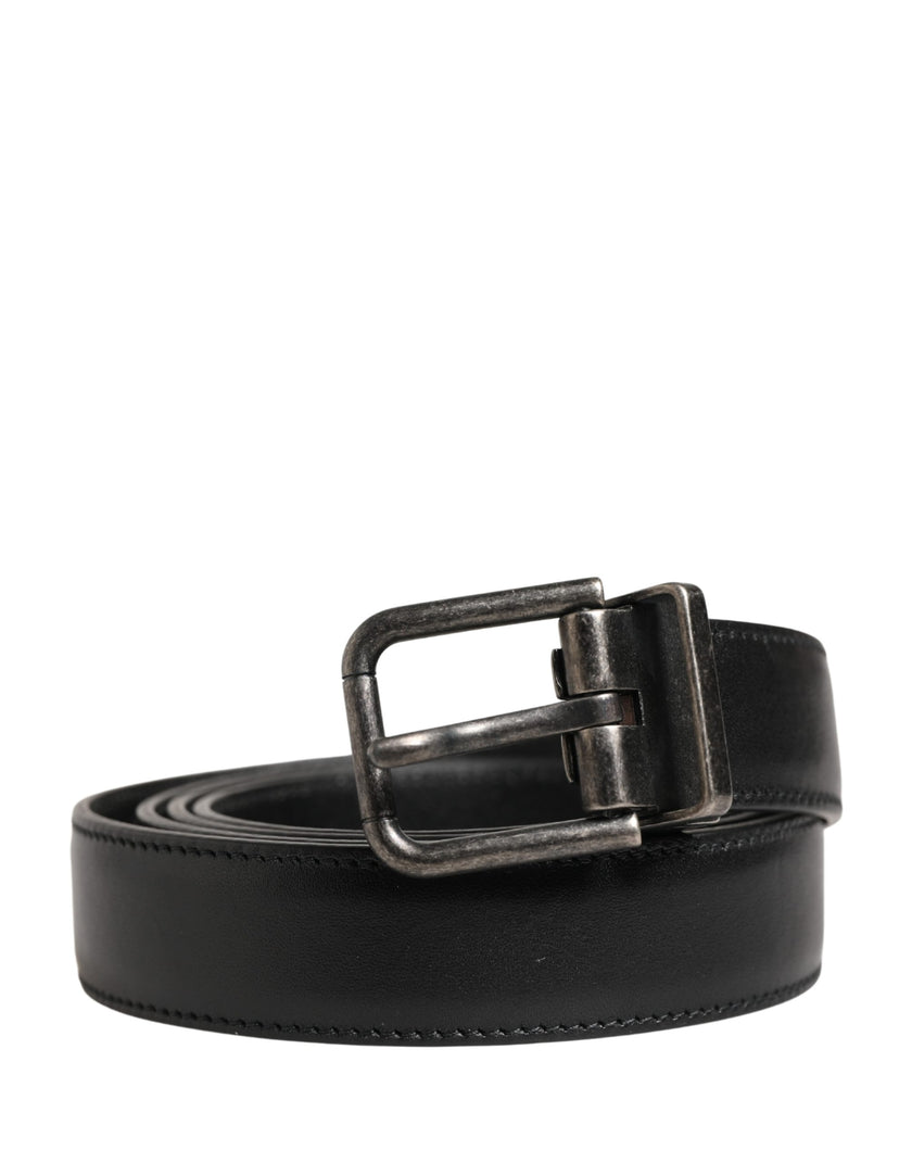 Dolce & Gabbana Herrenschließe Gürtel aus schwarzem Leder