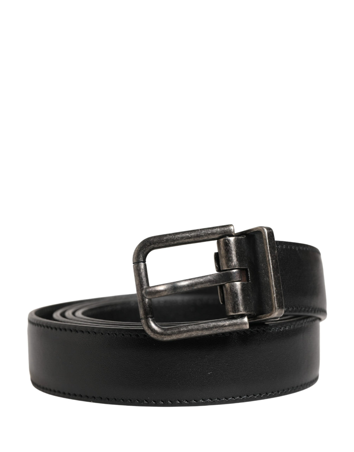 Dolce & Gabbana Herrenschließe Gürtel aus schwarzem Leder