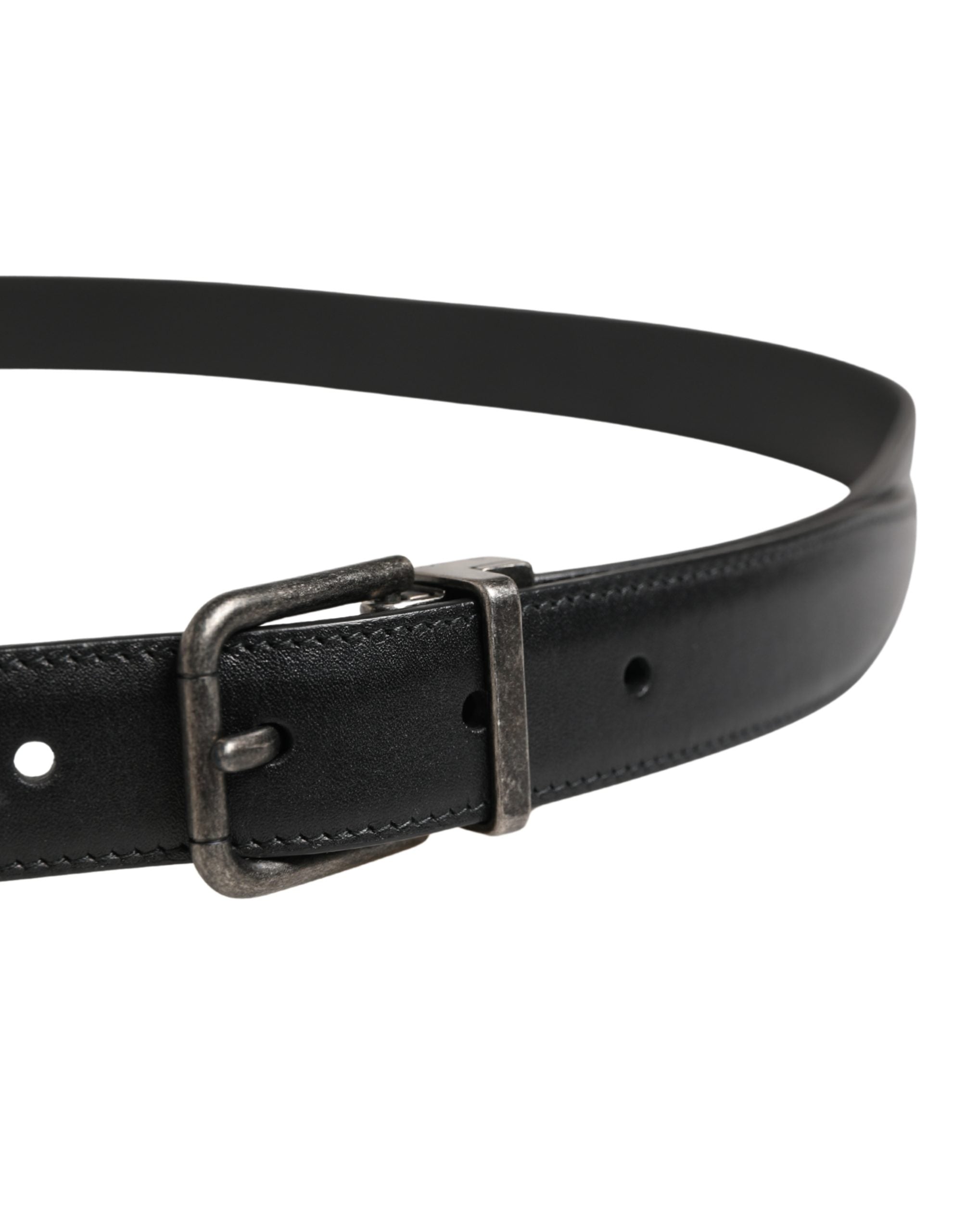 Dolce & Gabbana Herrenschließe Gürtel aus schwarzem Leder