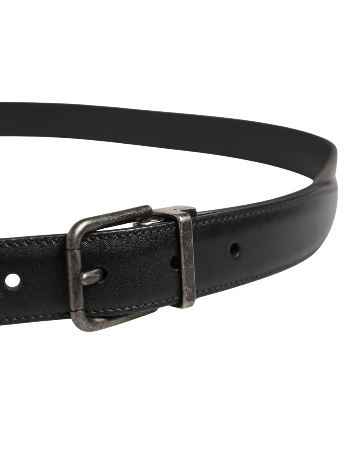 Dolce & Gabbana Herrenschließe Gürtel aus schwarzem Leder