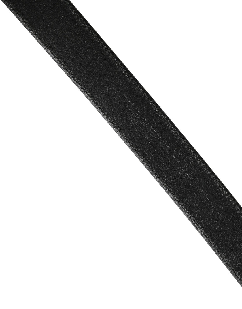 Dolce & Gabbana Herrenschließe Gürtel aus schwarzem Leder