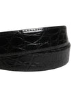 Dolce & Gabbana Herren Gürtel aus schwarzem exotischem Leder mit Logo-Schnalle
