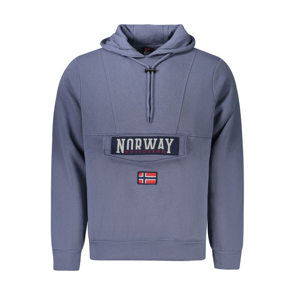 Norway 1963 Blauer Kapuzenpullover aus Baumwolle für Herren