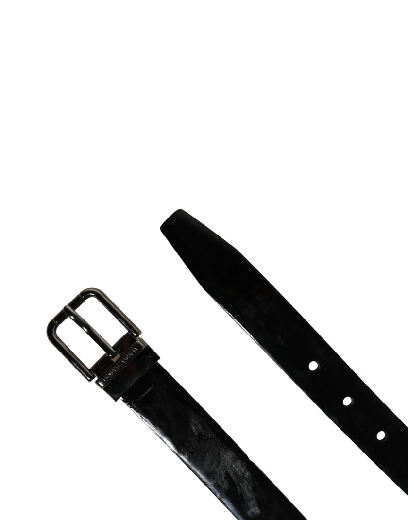 Dolce & Gabbana Herrenschließe Gürtel aus schwarzem Leder