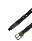 Dolce & Gabbana Herren Gürtel aus schwarzem Exotic-Leder mit Metallschnalle