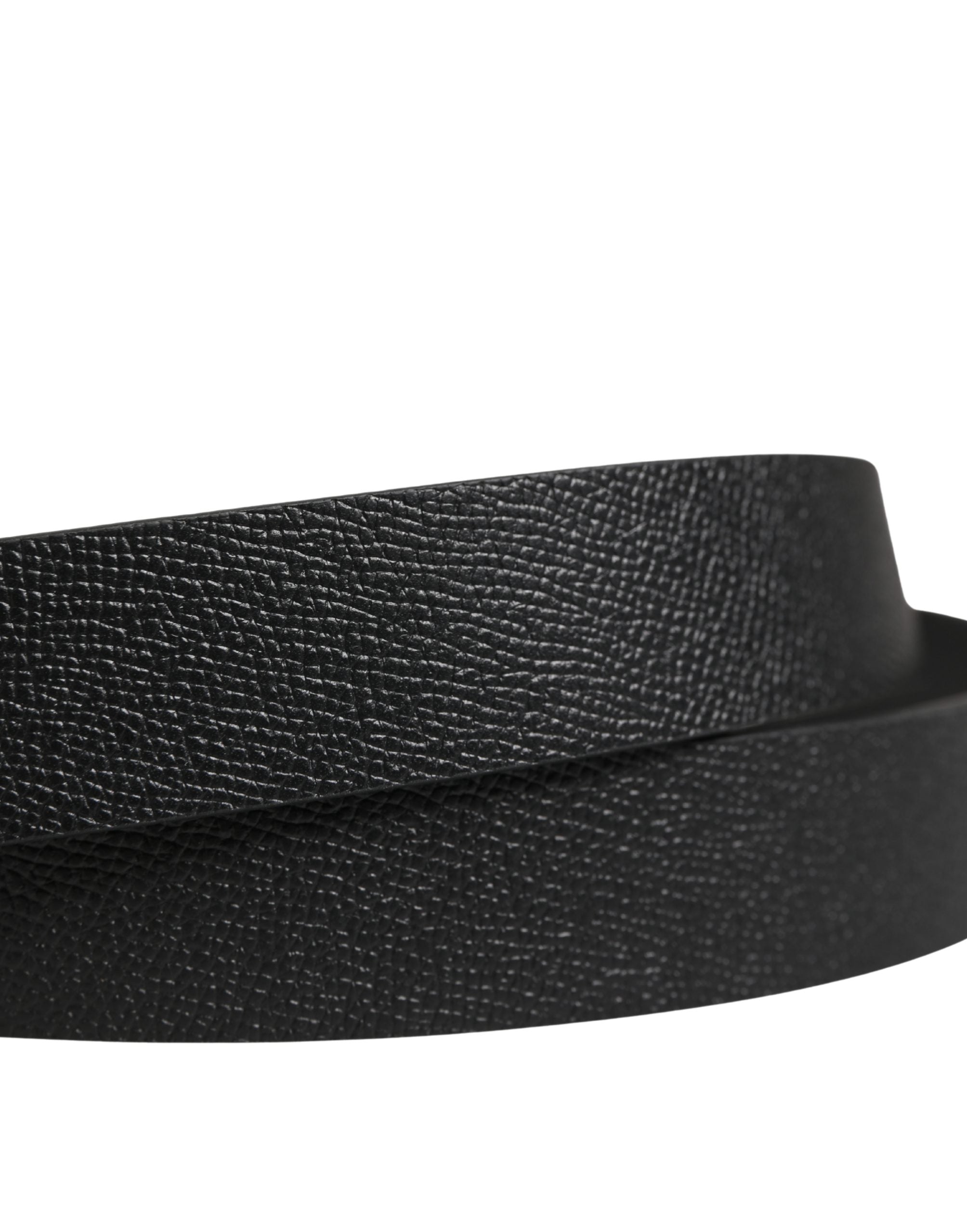 Dolce & Gabbana Herren Gürtel aus schwarzem Kalbsleder mit Metallschnalle