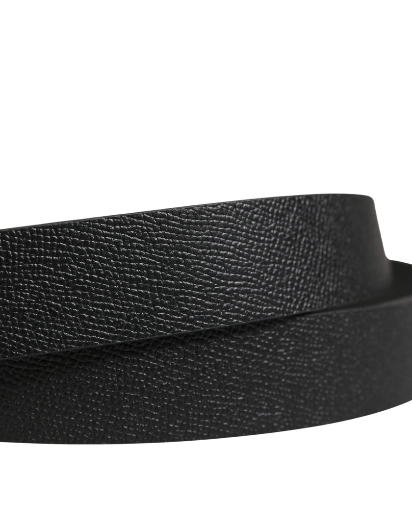Dolce & Gabbana Herren Gürtel aus schwarzem Kalbsleder mit Metallschnalle